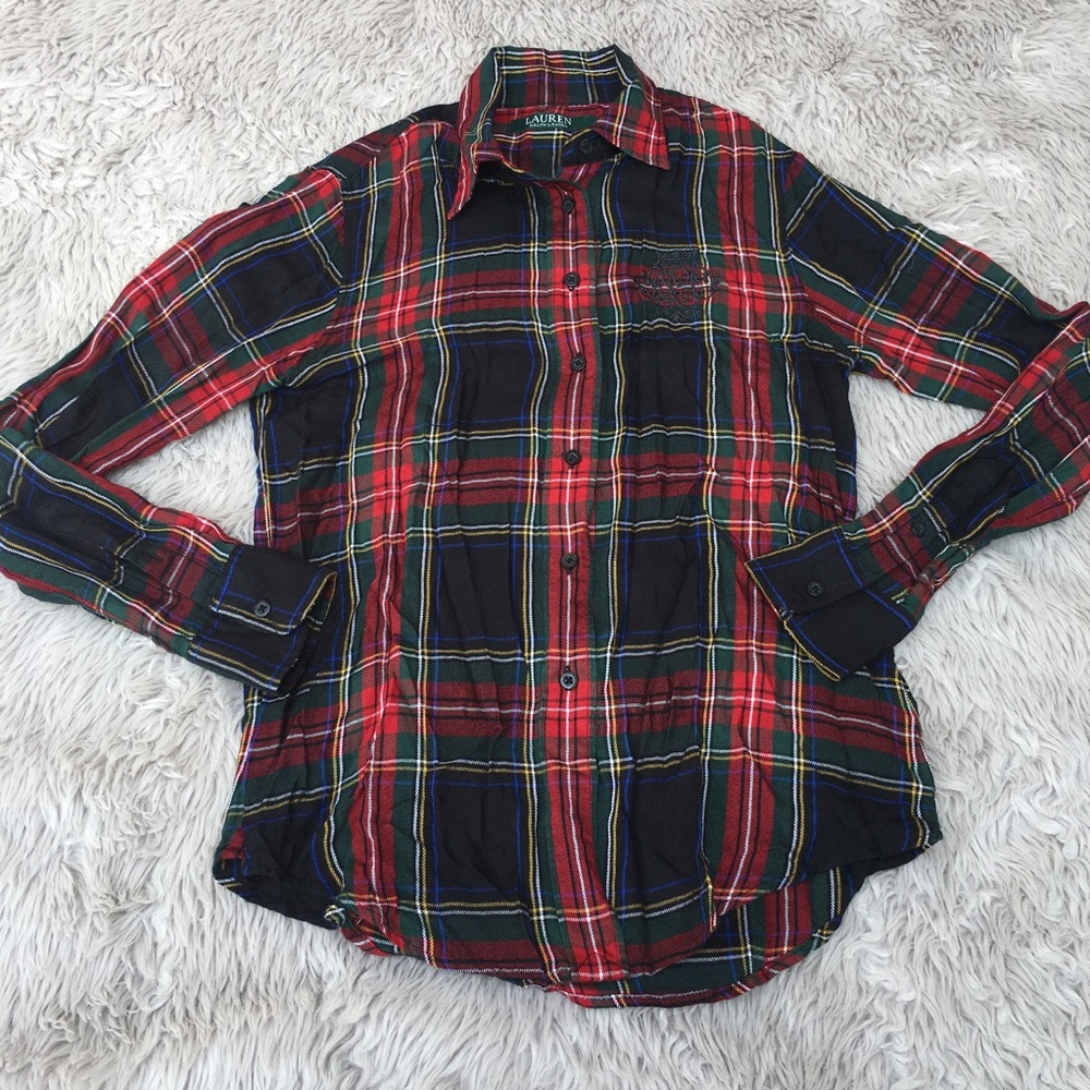 Lauren Ralph Lauren | Petite Crest Twill Plaid Shirt - Picture 2 of 10